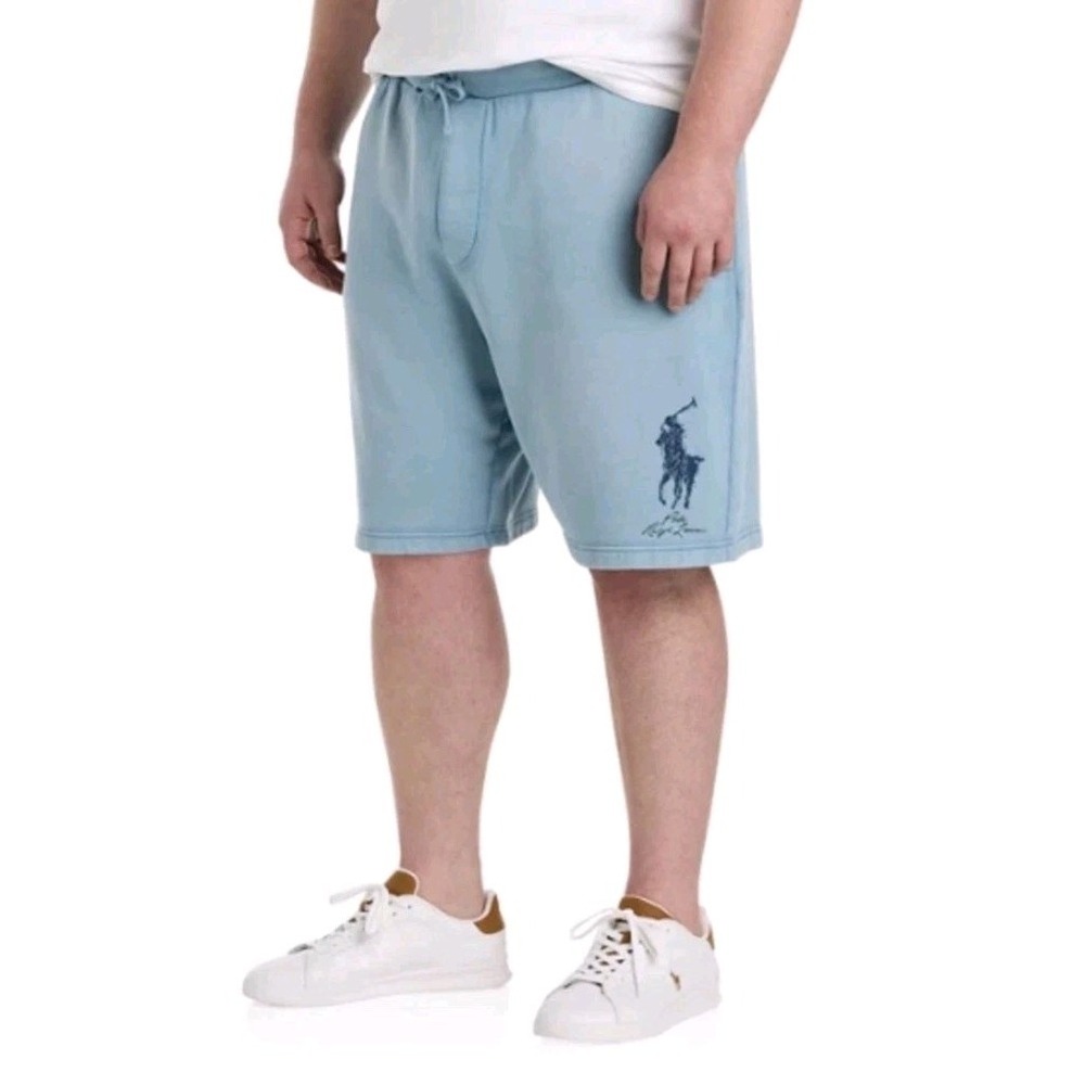 NWT Polo Ralph Lauren‎ Men's Big & Tall 4XB Big Pony Fleece Shorts Blue $125